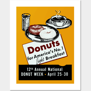 1940 Donuts, America's Breakfast Posters and Art